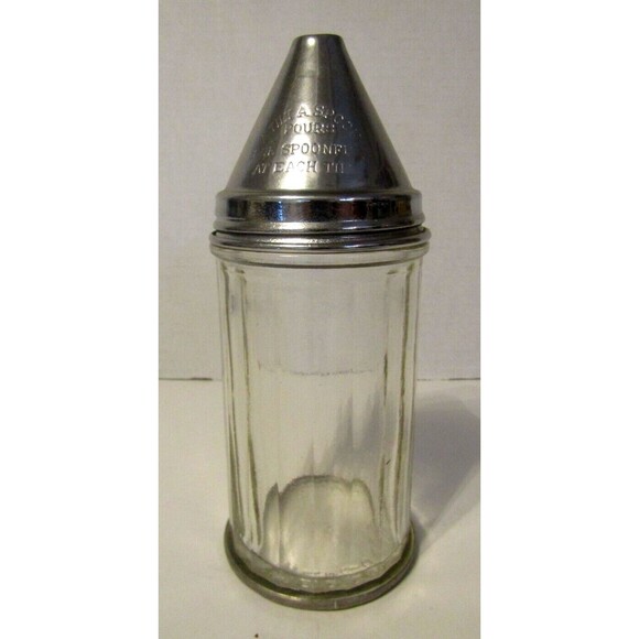 Tilt-A-Spoon Sugar Pourer Vintage Clear Glass Diner Shaker Dispenser Medco NYC - Picture 1 of 6